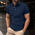 thumbnail image 2 of Afdoent Mens Shirts Male Short Sleeve Shirt Summer Casual Solid Color Ribbed Holiday Shirts Tops Mens Shirts, 2 of 7
