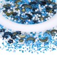 thumbnail image 1 of 2 Bag Glass & Seed Beads with Glitter Powder Imitation Pearl & Transparent & Inside Colours Moon & Star & Round Marine Blue 2~16x2~11.5mm Hole: 0.8~1.2mm, 1 of 6