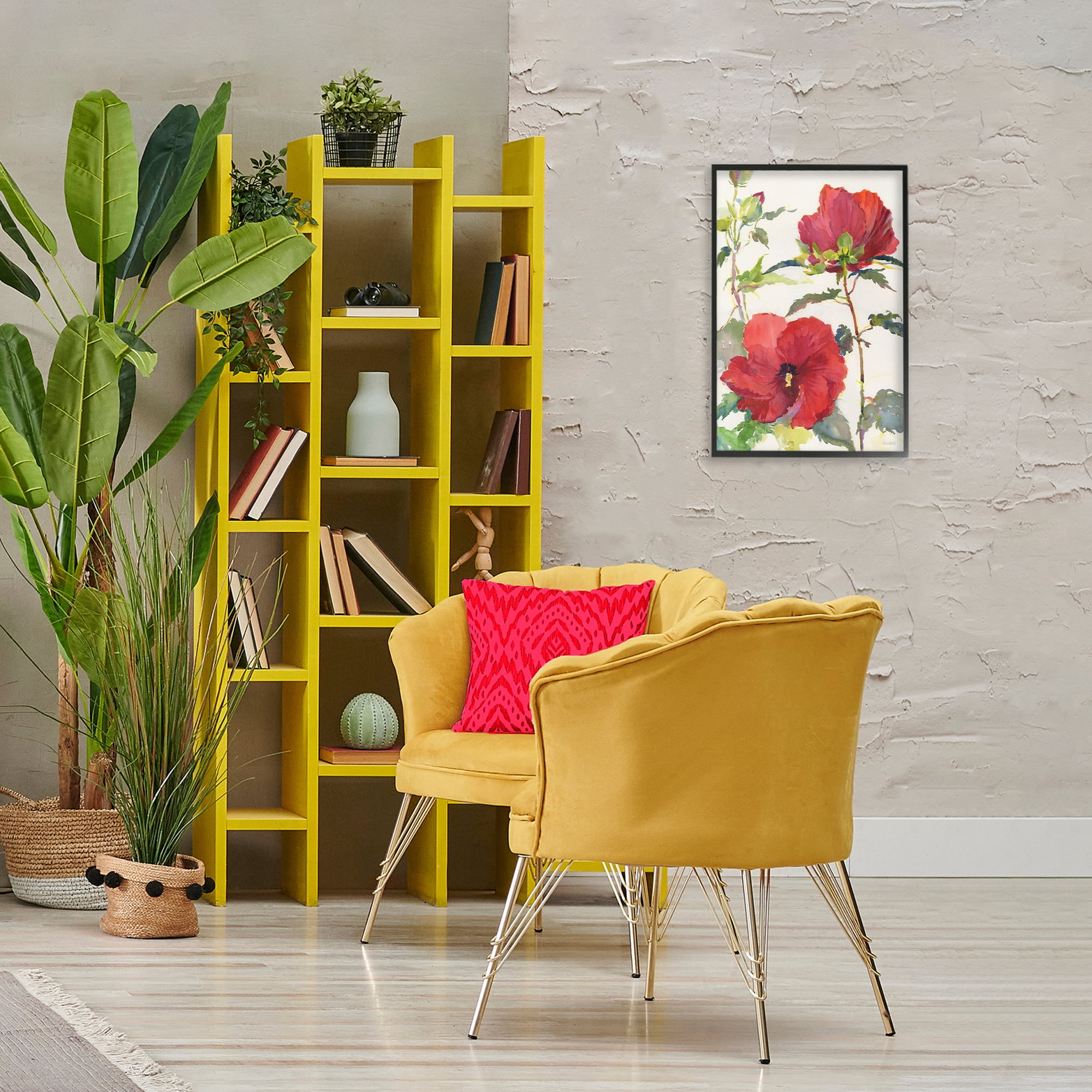 Stupell Industries Red Poppy Duo Botanical & Floral Painting Black Framed Art Print Wall Art, 16 x 24