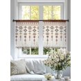 thumbnail image 6 of Sheer Curtains 45 Inches Long, Southwest Geometric Light Filtering Window Curtains for Living Room, Western Boho Ethnic Beige Grey Wooden Rod Pocket Voile Sheer Curtain Drapes, 52"W x 45"L, 2 Panels, 6 of 8