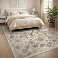 thumbnail image 3 of ODIKA 8'x10' Washable Area Rug Bathtub Decorative Ornate Frame Backing Shower Purple Bathroom for Dining Room, Large Office, Lounge, Non-Slip Chair-Friendly Mat, 3 of 7