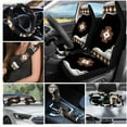 thumbnail image 2 of Yuyamidu Aztec Western Car Seat Cover Set of 16 Geometric Car Window Shade Steering Wheel Cover Handbrake Cover Gear Shift Knob Cover Seat Belt Covers Rear View Mirror Cover Coasters Key Chain, 2 of 7