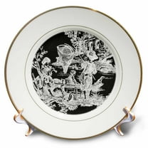 3dRose, French Toille, 8 inch Porcelain Plate