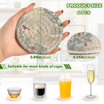 thumbnail image 3 of 6 Pcs Drink Coasters with Holder 3.94in Woven Coasters for Drinks Hand-drawn Deer and Cardinals Coaster Set for Protection Table, 3 of 7