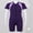 Purple, variant on Girls One-piece Rash Guard Zippered Shorty Wetsuit Swimsuit Short Sleeves Swimwear 8-16
