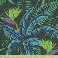 thumbnail image 2 of Tropical Fabric by the Yard, Graphic Composition of Exotic Jungle Leaves Night Time Forest Botany Details, Upholstery Fabric for Dining Chairs Home Decor Accents, Multicolor by Ambesonne, 2 of 5