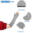 thumbnail image 3 of Unique Bargains Pair HPPE Protection Arm Cut Resistant Sleeves Prevent Scratch for Garden Kitchen Work Gray 11.81', 3 of 7
