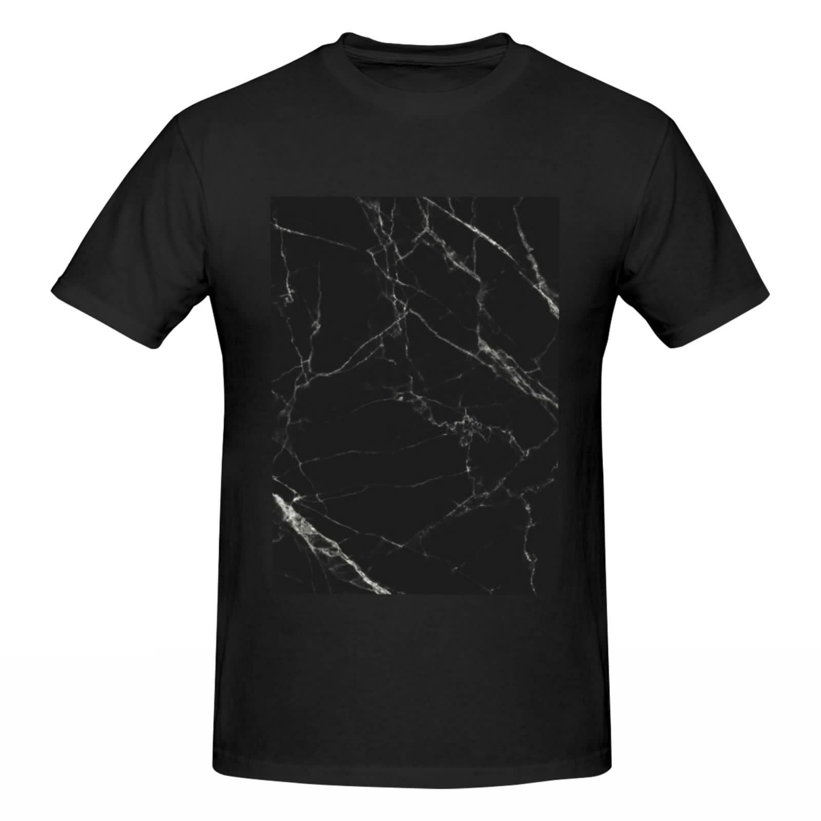 thumbnail image 4 of Bingfone Black Marble Texture Abstract Men'S Loose Fit Short-Sleeve Pocket T-Shirt, 4 of 7