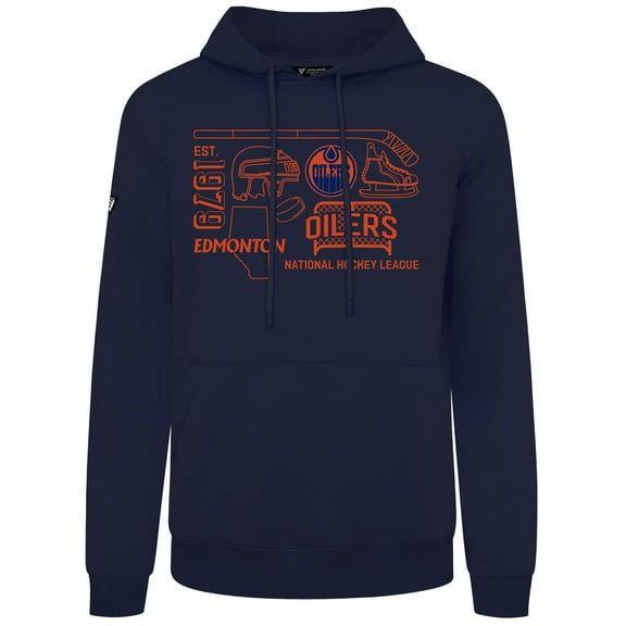 Men's Levelwear  Navy Edmonton Oilers Podium Campaign Pullover Hoodie