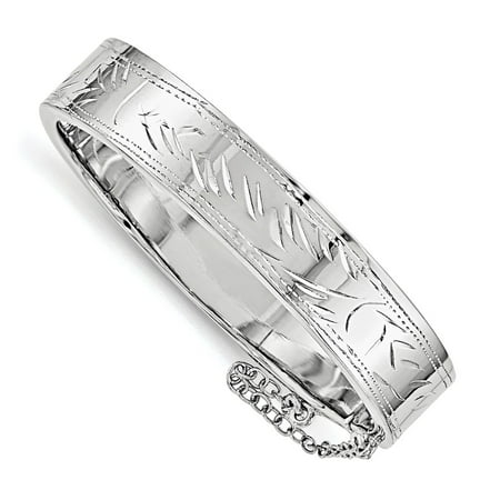 Sterling Silver Just Like Mommy Text. w/Safety Hinged Child's Bangle Bracelet