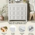 thumbnail image 4 of 36" Sturdy Bathroom Vanity with Storage, Modern Minimalist Bathroom Vanity with Soft Close, Freestanding Storage Cabinet with Ceramic Sink for Bathroom Organizer, Antique White, 4 of 9
