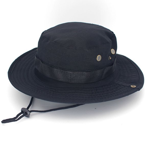 LWITHSZG Wide Brim UV Protection Safari Hats for Men Outdoor Hiking Sun Hat with Adjustable Chin Strap Beach Fishing Summer Bucket Hat
