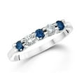 thumbnail image 3 of Pompeii 3/4Ct Blue & White Diamond Five Stone Wedding Ring in White Gold (G/H,SI2/SI3), 3 of 3