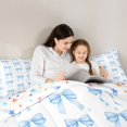 thumbnail image 4 of Manfei Blue Bow Bedding Comforter Set 7-Piece,Kids Cartoon Stars Pattern King Bedding Sets, 4 of 7