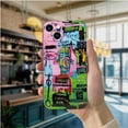 thumbnail image 4 of Street Graffiti Art Case for Phone 11 12 13 14 15 Pro Plus Promax, Crazy Neo-Expressionism Aesthetics TPU Silicone iPhone Cover-Hollywood-for 15promax, 4 of 5