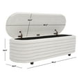 thumbnail image 3 of SAFAVIEH Couture Jaymie Solid Linen Modern Bench with Storage, Taupe/Black, 3 of 14