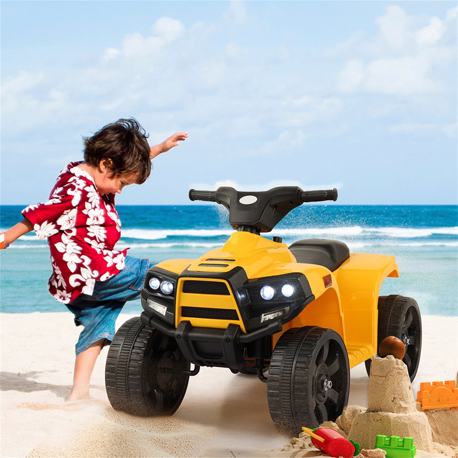 CIPACHO 6V Ride On ATV, Mini Off-Road Battery Powered Motorized Quad for Kids, Anti-Slip Wheels, RWD 4-Wheeler Electric Toy Car for Toddlers, Yellow CIPACHO 6V Ride On ATV, Mini Off-Road Battery Powered Motorized Quad for Kids, Anti-Slip Wheels, RWD 4-Wheeler Electric Toy Car for Toddlers, Yellow