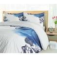 thumbnail image 5 of Ambesonne Ocean Duvet Cover Sets, Sealife Sea Shells Sand, 2-Queen, Navy Blue and White, 5 of 7