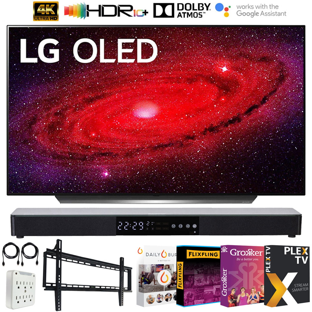 LG OLED77CXPUA 77 inch CX 4K Smart OLED TV with AI ThinQ 2020 Bundle with 31 inch Soundbar 2.1
