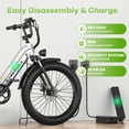 thumbnail image 6 of Aoango 1000 Peak Electric Bike for Adults,up 80 Miles Removable Battery Ebike, 26" Electric E Bike with 7-Speed,Adult Electric Bicycles for Commute Beach Snow Womens/Man All Terrain, 6 of 7