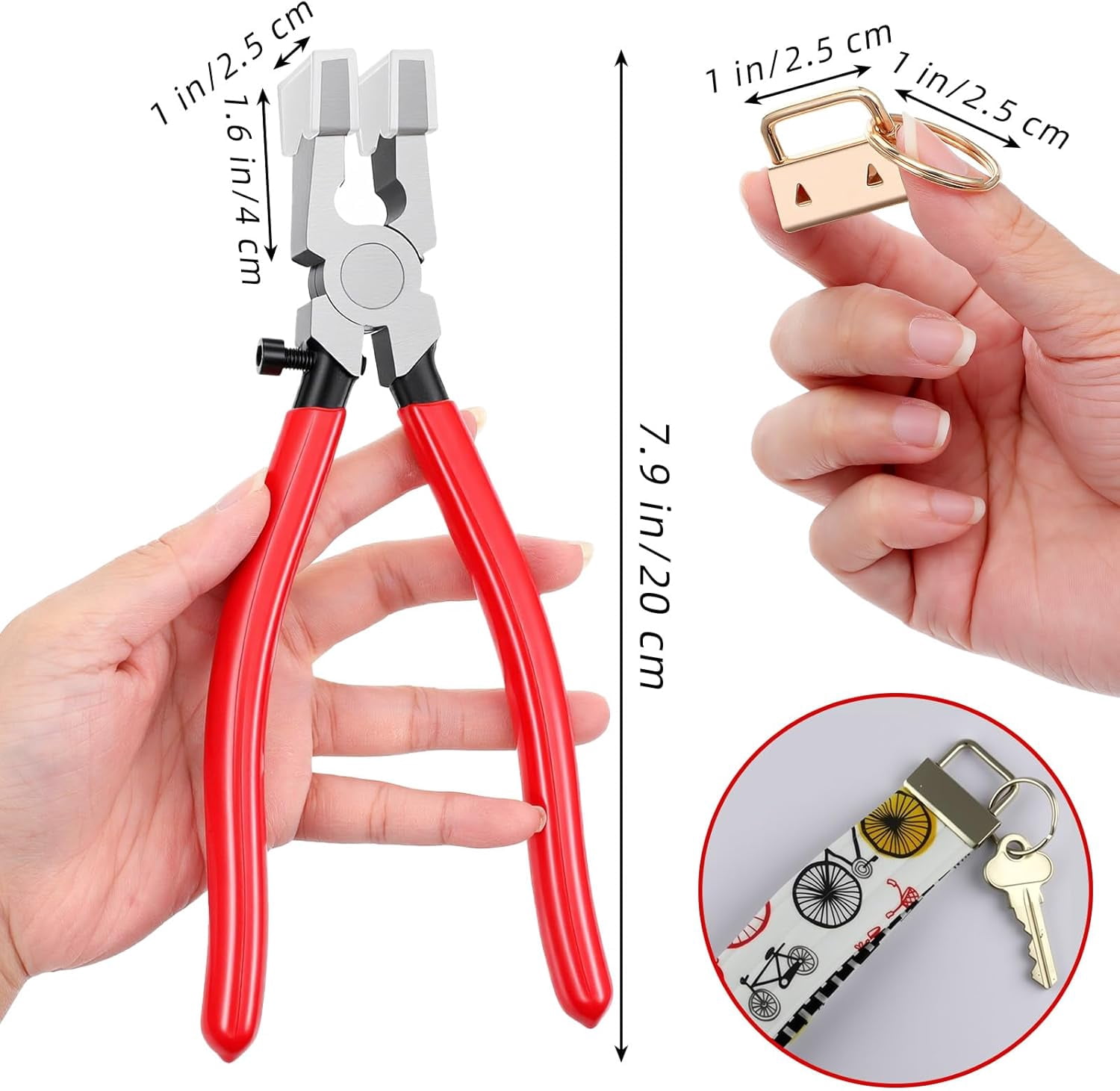 60PCS Key Fob Hardware Set, 1 Inch 4 Color Keychain Hardware with Split Ring and Plier for Wristlet Key Lanyard Clamp Hardwares Supplies, DIY Keys Chain Making Supplies Kit