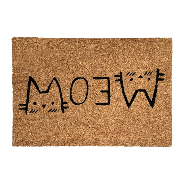 Tapete de Entrada Coco Animal Gato 40x60 cm – Natural y Antideslizante