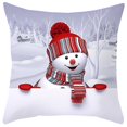 thumbnail image 1 of Funda de almohada navideña con muñeco de nieve, funda de cojín cuadrada de Navidad, decoración del hogar, 1 of 1