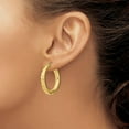 thumbnail image 3 of Solid 14k Yellow Gold Polished Diamond Cut Hoop Earrings - 28.83mm- Made In Italy, 3 of 6