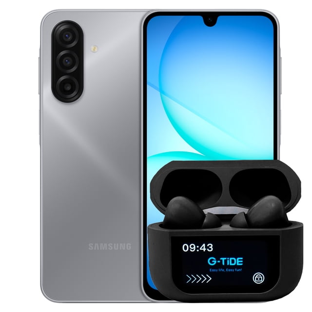 Smartphone Samsung Galaxy A17 4G/LTE 128GB Gris 4GB RAM + Audífonos G-Tide Future Pod negro