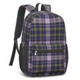 thumbnail image 2 of Blue and Green Checkered Pattern 17" School Backpacks for Teens,Waterproof Oxford Fabric,S-Shape Padded Straps for School,Travel,Hiking,Camping, 2 of 6