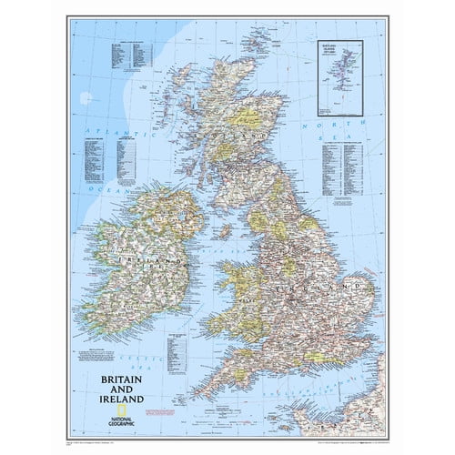 National Geographic Maps Britain and Ireland Wall Map