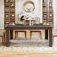 thumbnail image 1 of Homy Casa Rustic Dining Table for 4, American Vintage Style with Grooved Tabletop, Engineered Wood, Perfect for Dining Room, Kitchen, Restaurant, 1 of 9