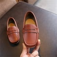 thumbnail image 5 of Kids Shoes Children Spring Summer Solid Casual Shoes for Boys and Girls Flat Bottom Lightweight Soft Penny Loafers Girl Shoes Brown 3 Years-3.5 Years, 5 of 5