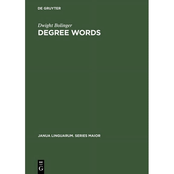 Janua Linguarum. Series Maior Degree Words, Book 53, (Hardcover)