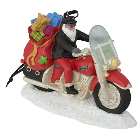 Biker Santa - Harley-Davidson Winter Custom Painted Sculpted Biker Santa Ornament HDX-99131, Harley Davidson