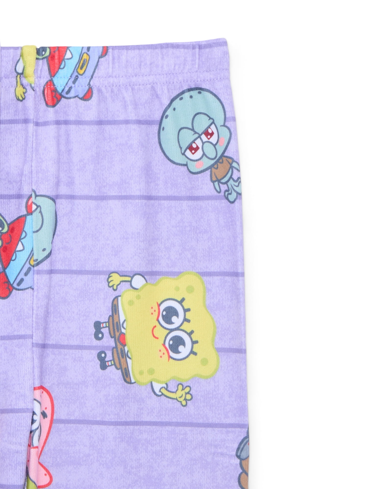 SpongeBob SquarePants Girls Long Sleeve Top and Pants Snug Fit Pajama Set, 2-Piece, Sizes 4-10