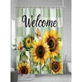 thumbnail image 5 of Fsddascl Sunflower Shower Curtain Set - Long 72" x 84" Bathtub Curtain with 12 Hooks, Summer Botanical Floral Sage Green Plaid Welcome Waterproof Fabric Stall Shower Curtains for Bathroom/Bathtub, 5 of 6