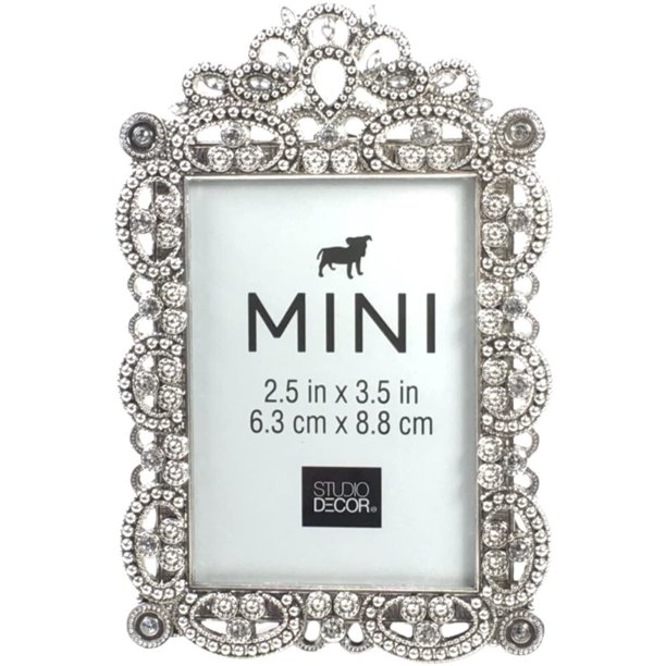 Bejeweled Silver Tone Metal Mini Picture Frame 2 5 X 3 5 Walmart Com Bejeweled Silver Tone Metal Mini Picture Frame 2 5 X 3 5 Walmart Com