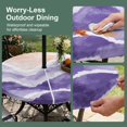 thumbnail image 5 of Purple Waves Coastal Round Outdoor Tablecloth with Umbrella Hole Zipper, PurpleOmbre Summer Beach Oceans Elastic Fitted Table Cover, Waterproof Table Cloth for Patio Picnic Party Fits 31"-35", 5 of 9