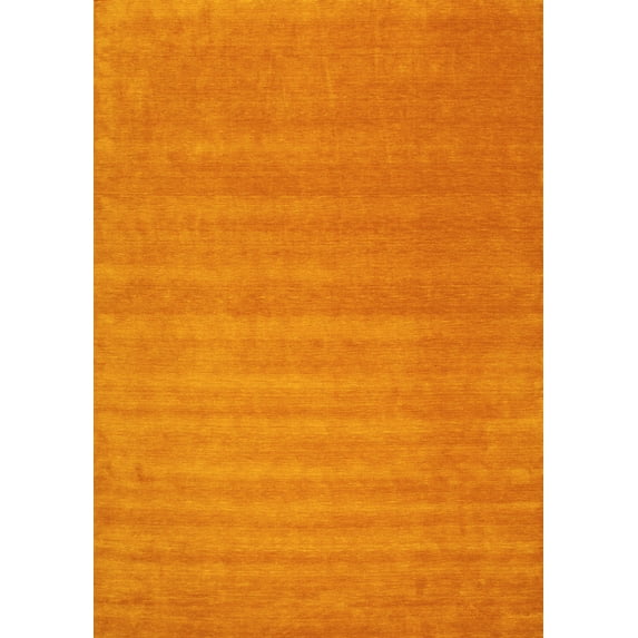 Ahgly Company Machine Washable Indoor Rectangle Abstract Yellow Contemporary Area Rugs, 6' x 9'