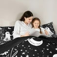 thumbnail image 5 of Manfei Kawaii Halloween Ghost King Size Comforter Sets,Sketch Flower Floral Bedding Comforter Set,White Black Bedding Set For Boys,Ultra Soft Home Decor Reversible,3 Pieces, 5 of 8