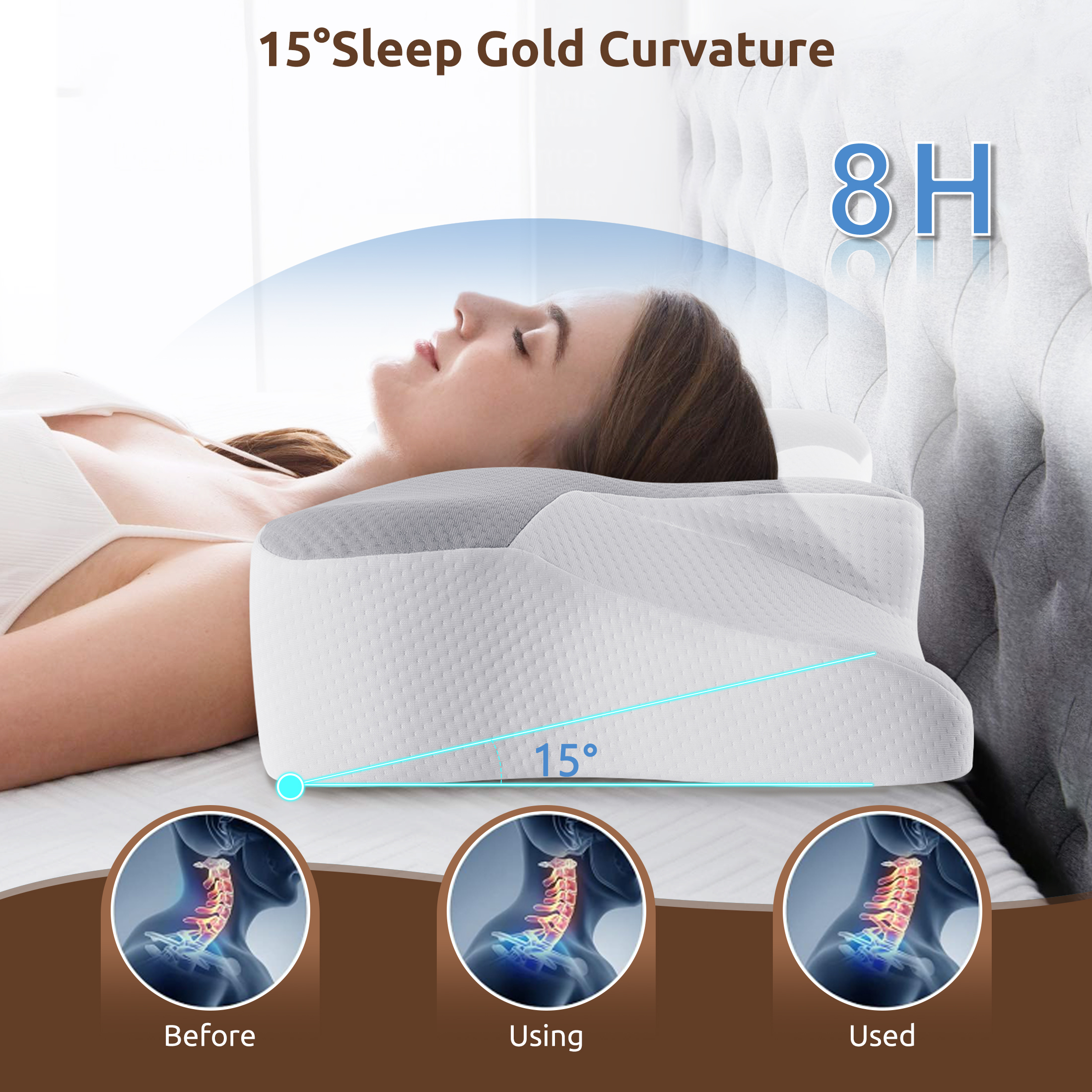 Moonorah Memory Foam Cervical Pillow Standard/Queen photo 3