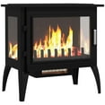 thumbnail image 6 of 24" Electric Fireplace Stove with Realistic Flame, 1000W/1500W Freestanding Fireplace Heater, Electric Fireplace Heater with Tempered Glass, Adjustable Temperature, Black, 6 of 6