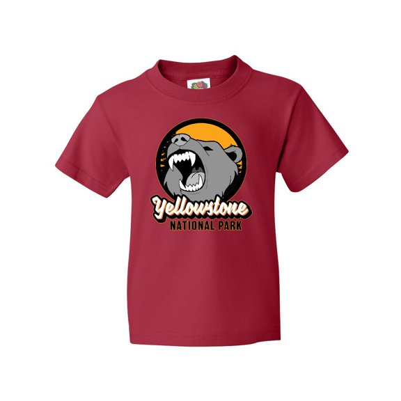 Inktastic Yellowstone Growling Bear Youth T-Shirt