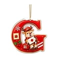thumbnail image 2 of JeashCHAT Initial Letter Christmas Ornaments, Red Christmas Initial Ornaments Cute Reindeer Pendant Christmas Tree Hanging Decorations Xmas Gifts (G), 2 of 5