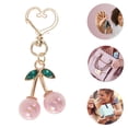 thumbnail image 3 of Unique Bargains Fashion 3D Diamond-Encrusted Cherry Handbag Charm Pink 1 Pc, 3 of 5