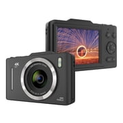 Yajisi 4K Digital Camera for Teens, 48MP Point and Shoot Video Camcorder with 2.8 Inch IPS Display, 16X Zoom, Built-in Flash & Battery, Birthday Christmas Gift, Black (4.09 inches / 10.4 cm)