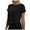Black, variant on Workout Tops For Women Cropped Split Back Athletic Gym Exercise Shirts Loose Fit