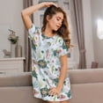 thumbnail image 3 of Sikiie Turtle Print Women's Short-sleeved Nightdress, Round Neck Pullover Nightdress Pajamas Summer Home Wear, 3 of 6