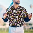 thumbnail image 5 of KLL Daisies Flowers for Men's Baseball Shirts,Short Sleeve Casual Shirts Button Down Shirt for Men Beach Summer Wedding Shirt-3X-Large, 5 of 7